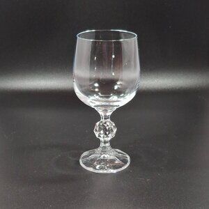 Vintage Claudia by Import Assoc Chrystal Faceted Ball Stem Goblet Wine 5 3/4 in